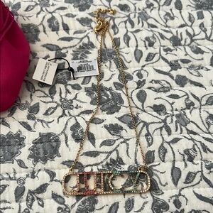 Juicy Couture Gold Necklace with Multicolor Accents